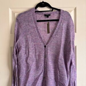 Large j crew purple mohair cardigan